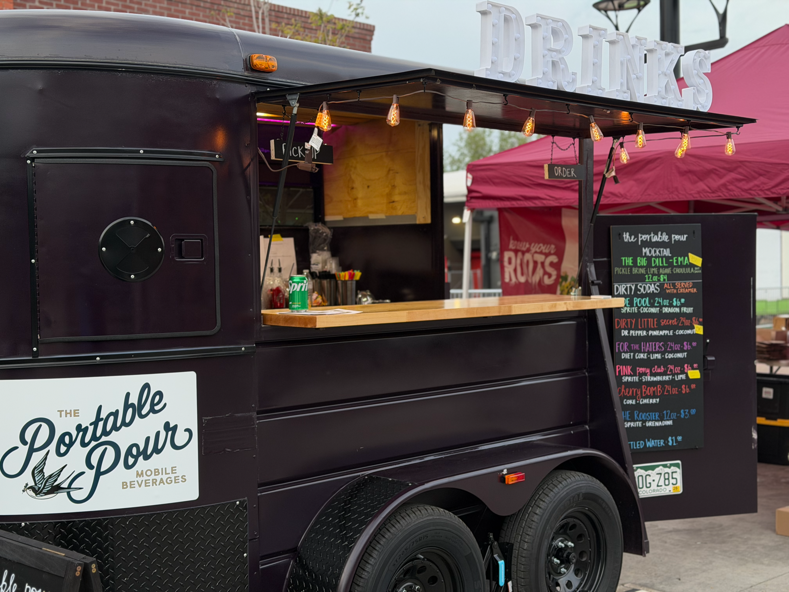 The Portable Pour beverage trailer at an outdoor event