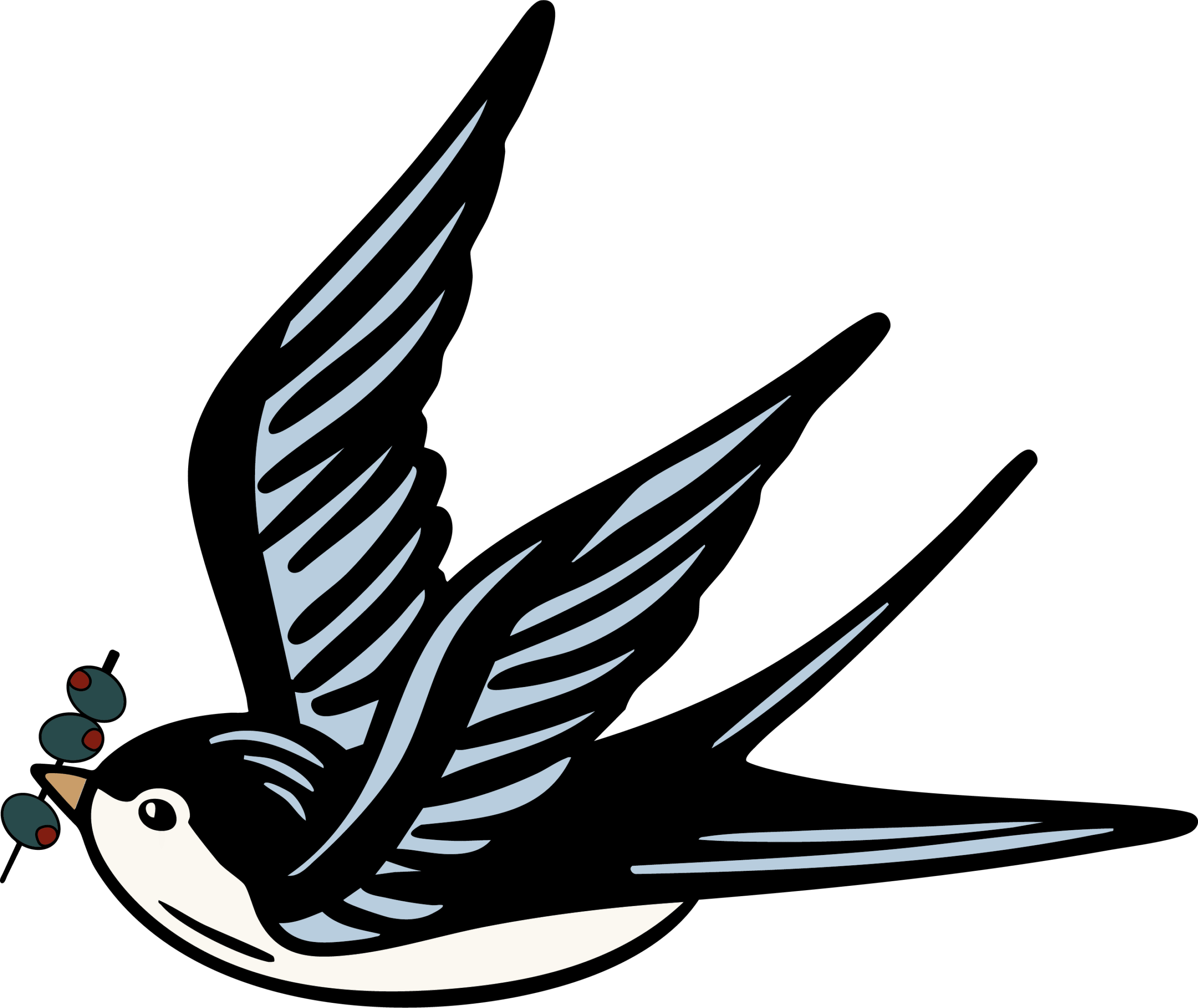 The Portable Pour swallow mascot logo