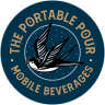 The Portable Pour mobile beverages circular badge logo with swallow mark