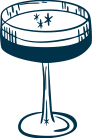 Line art coupe glass illustration