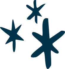 Line art stars cluster illustration